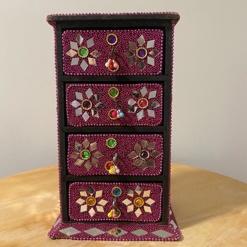 Wooden Jewellery Box Almirah Organizer Chest